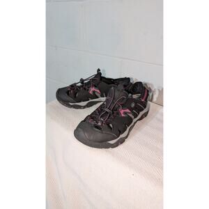 Atika Womens Black & Purple Close Toed Outdoor Water Hiking Sandal Shoes Size 8